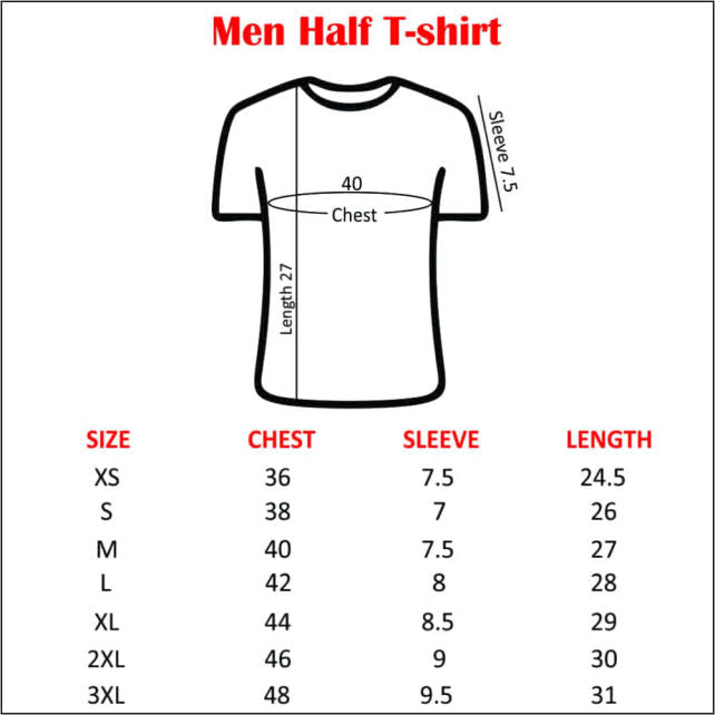 t-shirt sizes