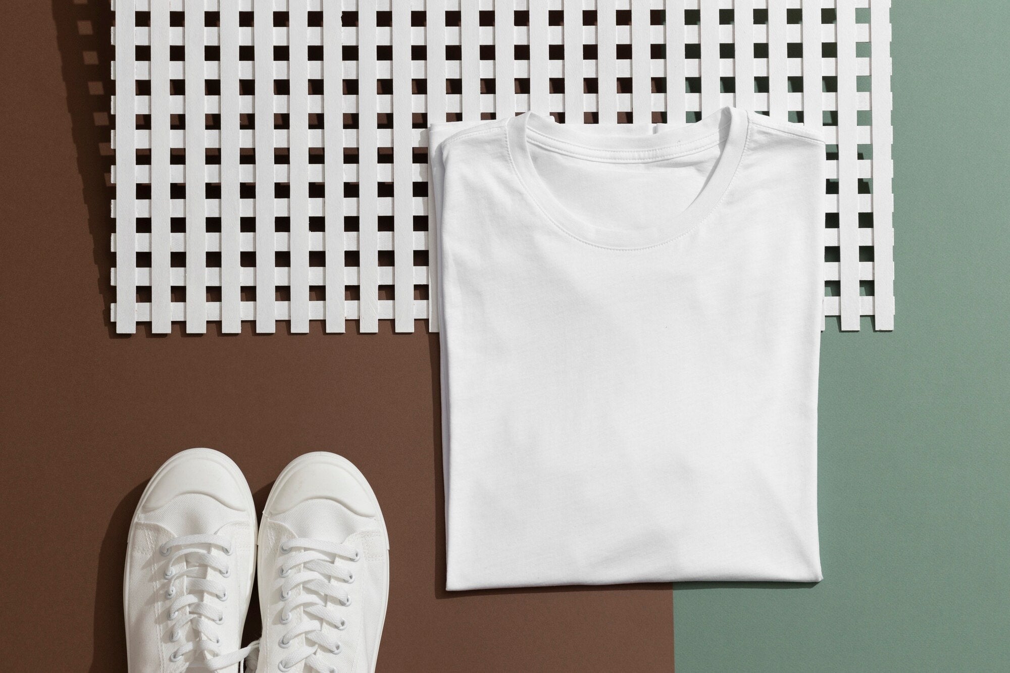 white t-shirt and shoes