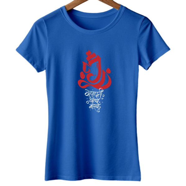 Women Ganpati Bappa Moraya Tshirts -GTPX