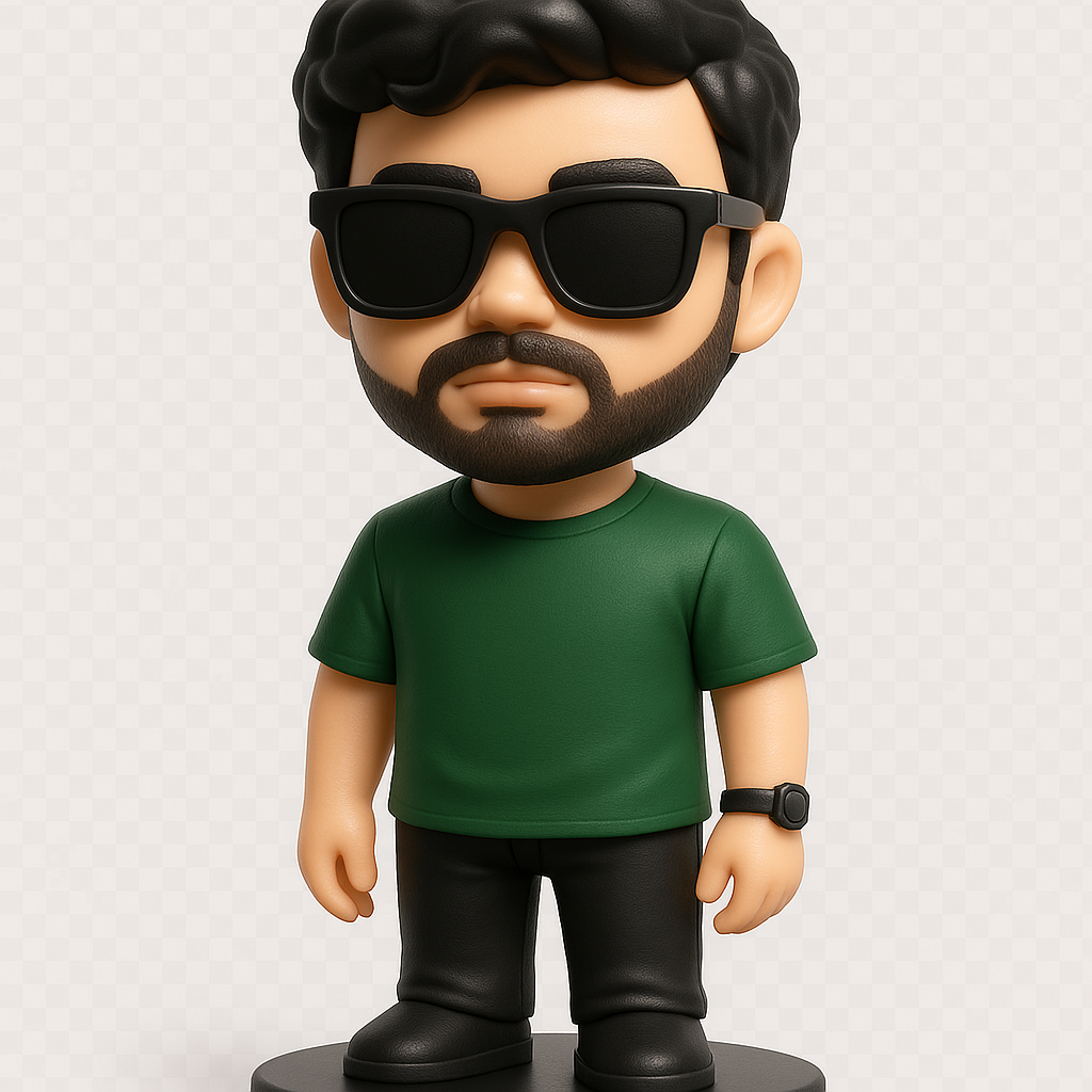  A man dressed in a green t-shirt adorned