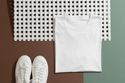 white t-shirt and shoes