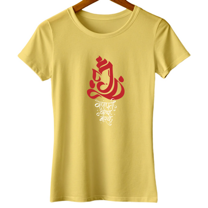 Women Ganpati Bappa Moraya Tshirts -GTPX