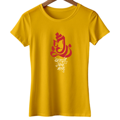 Women Ganpati Bappa Moraya Tshirts -GTPX