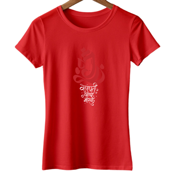 Women Ganpati Bappa Moraya Tshirts -GTPX