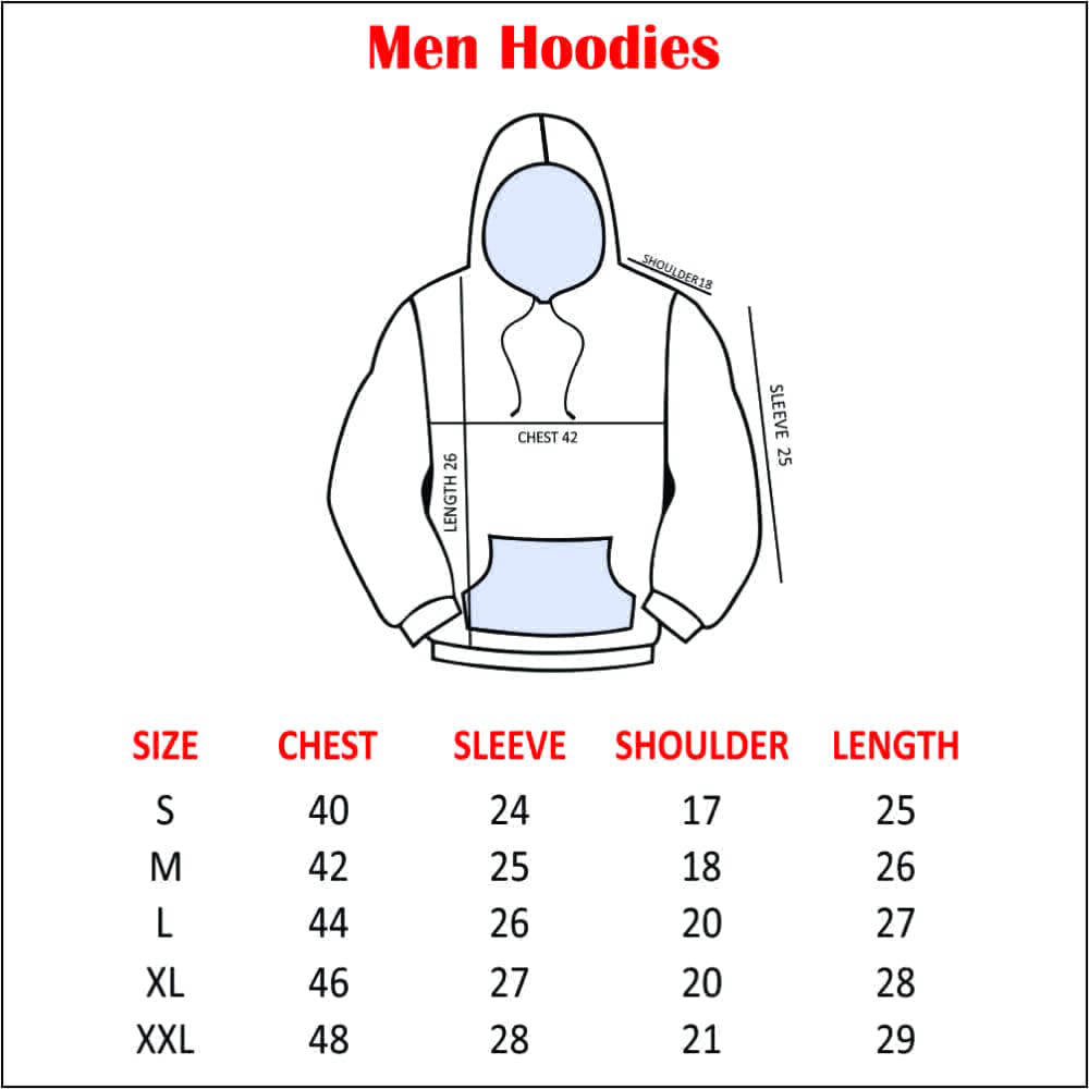 Men Hoodies sizes