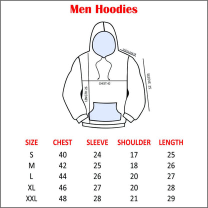 Men Hoodies sizes